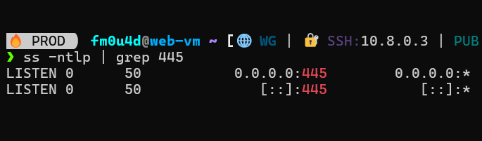 Server listening on SMB port 445